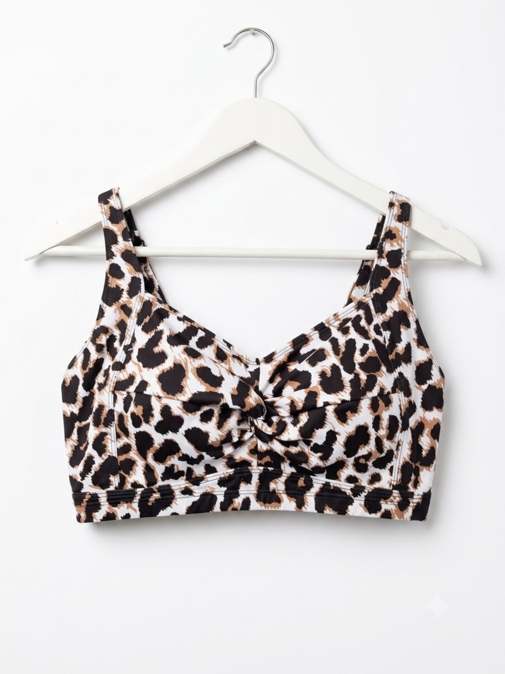 Tempt Me Leopard Print Bikini Top Size 16W Twist Front Keyhole Back (New)